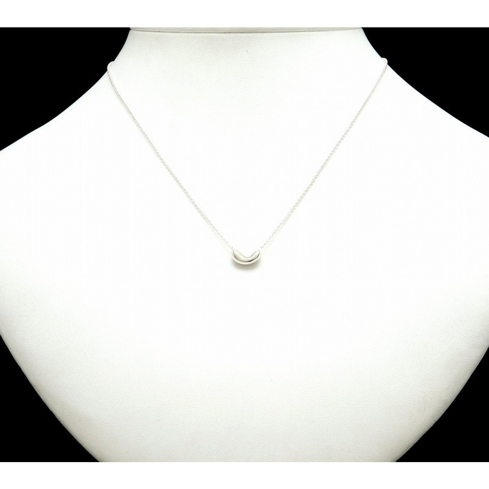 TIFFANY Co Elsa Peretti Bean Pendant Necklace Sterling Silver